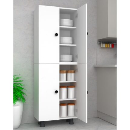 Home Gallery Mdf 6 Bölmeli 4 Kapaklı Çok Amaçlı Dolap Kiler Banyo Mutfak Dolabı - Görsel 2
