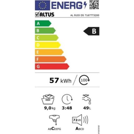 Altus Çamaşır Makinesi 9 kg Yıkama Kapasitesi B Enerji Sınıfı 1000 Devir 9103 DS Dijital Kontrol Paneli Gri - Görsel 3