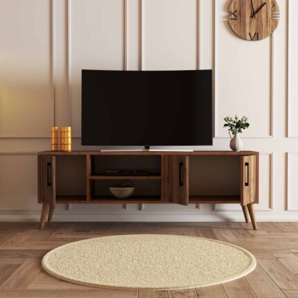 Mezza 1582 Exxen 150 cm Ahşap Ayaklı Tv Ünitesi Hat Rengi - Görsel 4