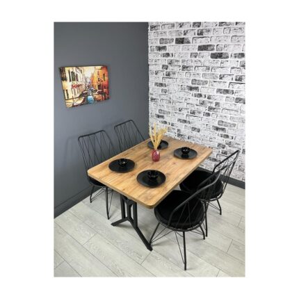 Hey Modüler Mobilya Sultan Mutfak Yemek Masası Ceviz 120 x 80 cm - Görsel 4