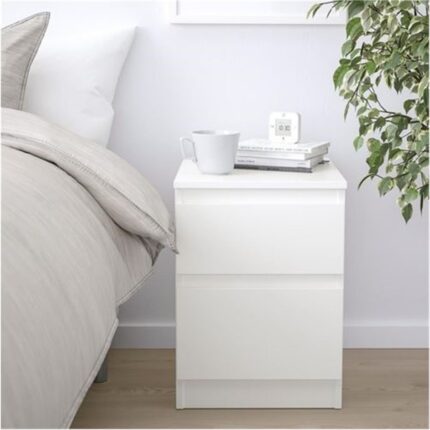 IKEA 2 Çekmeceli Şifonyer, Kullen Beyaz Renk 35X49 cm Komodin