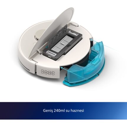 Philips XU7000/02 7000 Serisi HomeRun Aqua Islak Kuru Robot Süpürge, Sarj İstasyonlu, İpek Beyaz ve Altın Sarısı, - Görsel 3