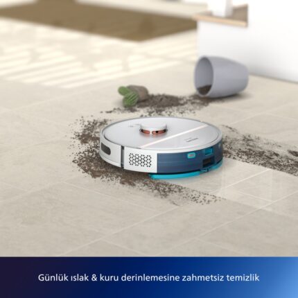 Philips XU3110/02 3100 Serisi HomeRun Aqua Islak Kuru Temizlik Robotu, Otomatik Boşaltma İstasyonlu, HomeRun, Açık Renk & Beluga Metalik, - Görsel 3