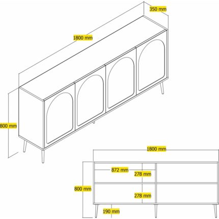 Variant Mobilya 18 mm Dayanıklı Yonga Levha Konsol – Modern Krem Altın Tasarım, TSE Uyumlu Kaliteli Üretim - Görsel 5