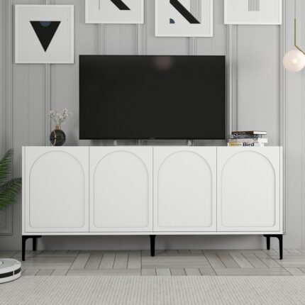 Variant Mobilya Lyon Konsol Modern Tasarım Beyaz ve Siyah Renk 180 cm Genişlik - Görsel 4