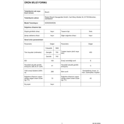 Bosch KDN55NWE0N 453 Lt No-Frost Buzdolabı - Görsel 4