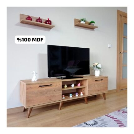 Mobilya Sepeti ( Ms 85 ) Mdf Tv Ünitesi Dolabı Raflı Ceviz