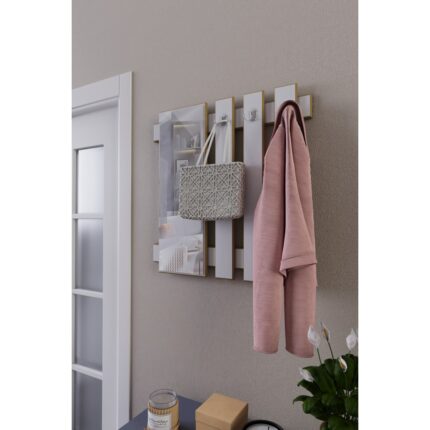 Zeo Wood Design Mdflam Aynalı Elbise Askılık