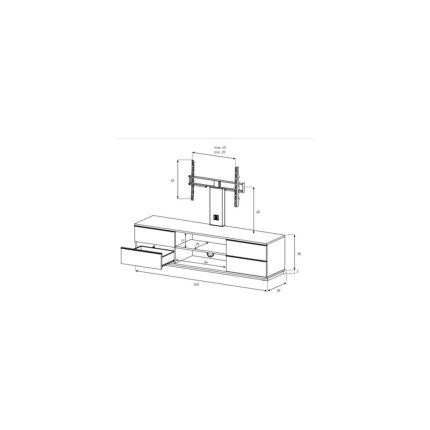 Sonorous Lba 164 39'' - 65'' 160 cm Tekerlekli ve Askılı Monte LCD & LED Televizyon Sehpası - Görsel 2