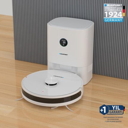 Blaupunkt S40 Robomaster Çöp Istasyonlu Akıllı Robot Süpürge Beyaz