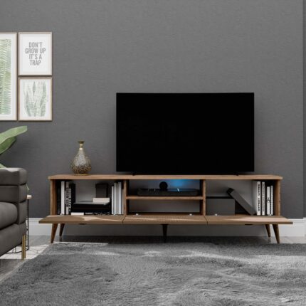 Mezza 1370 Lexus 180 cm (Ahşap Ayaklı) Tv Ünitesi Hat - Kaplan - Görsel 4