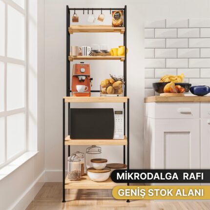 Bino Çok Amaçlı Dolap Mutfak Bangosu Mikrodalga Fırın Rafı Sofra Servis Sunum Düzenleyici Organizer - Görsel 2