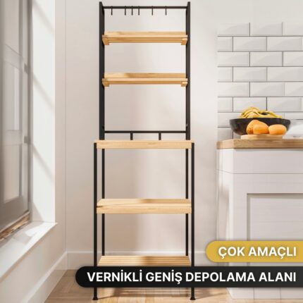 Bino Çok Amaçlı Dolap Mutfak Bangosu Mikrodalga Fırın Rafı Sofra Servis Sunum Düzenleyici Organizer - Görsel 4