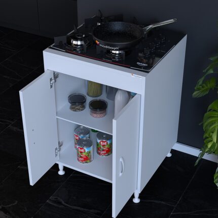 Modilayn ELİT 59,6 x 85 x 56 cm Gömme Ankastre Ocak ve Çift Raflı Mutfak Dolabı