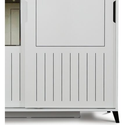 Pasific Home Huga Sürgülü 2 Kapaklı Aynalı Gardırop, Beyaz, 140 cm - Görsel 3