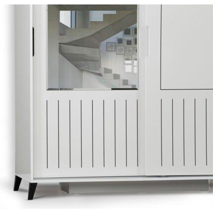 Pasific Home Huga Sürgülü 2 Kapaklı Aynalı Gardırop, Beyaz, 190 cm - Görsel 2