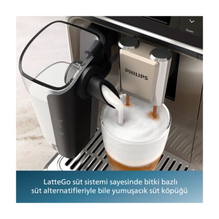 Philips EP5547/90 5500 Serisi LatteGo Tam Otomatik Espresso Makinesi 20 Sıcak ve Soğuk İçecek, QuickStart, SilentBrew, Dokunmatik Ekran, - Görsel 4