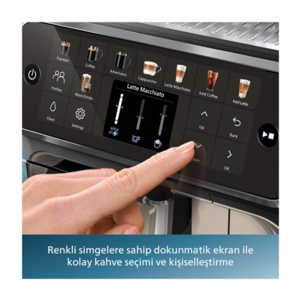 Philips EP5547/90 5500 Serisi LatteGo Tam Otomatik Espresso Makinesi 20 Sıcak ve Soğuk İçecek, QuickStart, SilentBrew, Dokunmatik Ekran, - Görsel 5