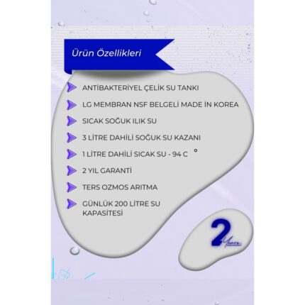 OXYGEN WATER Tezgah Üstü Arıtmalı Su Sebili - Sıcak Soğuk Ve Normal Su Çıkışlı Arıtmalı Sebil - Görsel 3