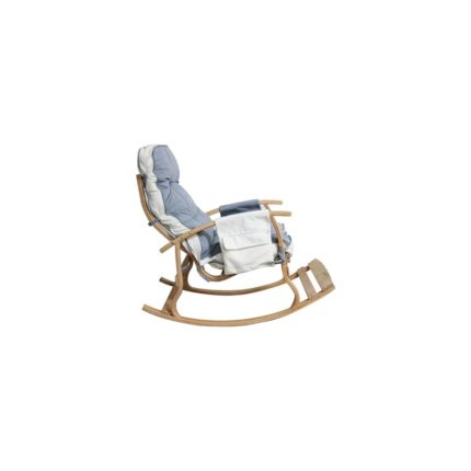Özmob Relax Lüx Ahşap Çift Minderli Çift Cepli Sallanan Sandalye Krem/gri - Görsel 3