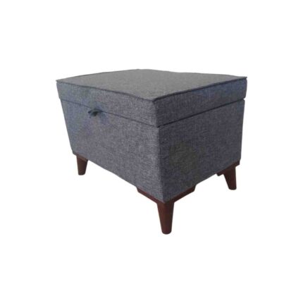 Mc Mobilya Sahra Peri Sandıklı Düz Keten Kumaş Sandıklıpuf Bench Puf Tabure Pistonlu 60X40 cm - Görsel 2