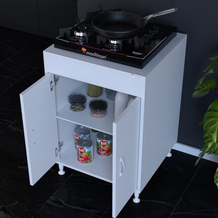 Modilayn AYMEN 59,6 x 85 x 56 cm Set üstü Ocak Ve Tek Raflı Çok Amaçlı Mutfak Dolabı