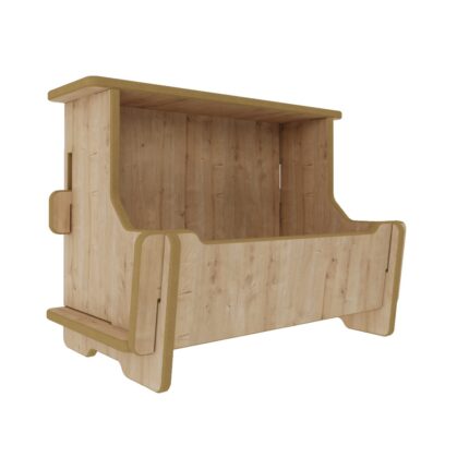 Zeo Wood Design Çok Amaçlı Kutu Oyuncak Kutusu Oyuncak Dolabı - Görsel 3