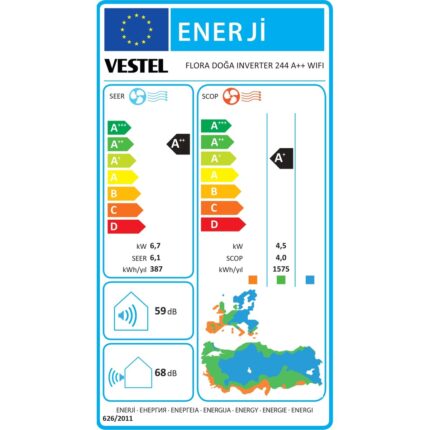 Vestel Flora Doğa 244 A++ 24000 BTU Wifi Inverter Duvar Tipi Klima - Görsel 4