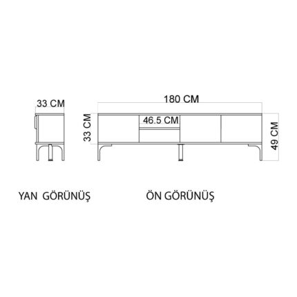 Alonex Tarz Raflı 180 cm Metal Kulp Tv Ünitesi (Sepet - Antrasit) DUBLIN002 - Görsel 4