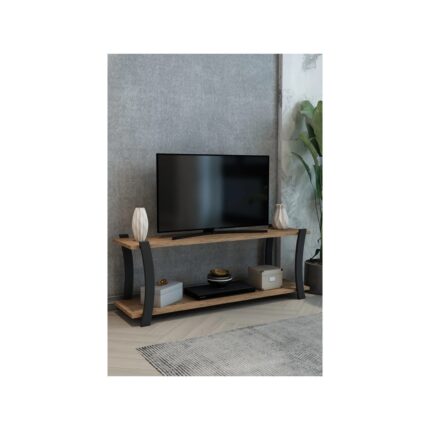 Jest Dekor Konsept Roma Atlantik Çam Ahşap Raflı Televizyon Sehpası, Tv Ünitesi, Tv Sehpası – 120x30 Cm – Şık Ve Dekoratif