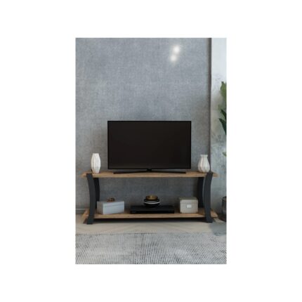 Jest Dekor Konsept Roma Atlantik Çam Ahşap Raflı Televizyon Sehpası, Tv Ünitesi, Tv Sehpası – 120x30 Cm – Şık Ve Dekoratif - Görsel 2