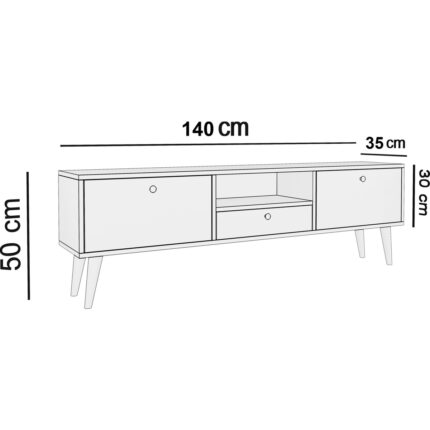 Ankara Mobilya Penta Ceviz 140 Cm Tv Sehpası - Görsel 4