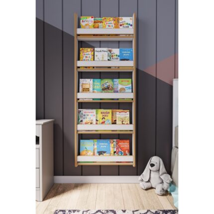 Zeo Wood Design Montessori 5 Raflı Mdf Çocuk Kitaplığı 154*60
