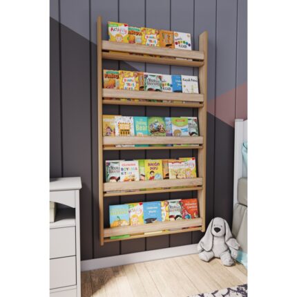 Zeo Wood Design Montessori 5 Raflı Mdf Çocuk Kitaplığı 154*80 cm - sonoma - Görsel 2