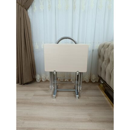 Evko Mobilya Çanta Zigon Sehpa, 4'lü Sehpa, Zigon Sehpa, Servis Sehpası, Mdf Mebran Sehpa, Katlanır Sehpa, Krom - Görsel 2