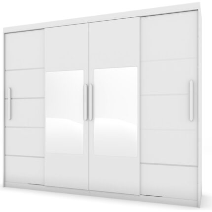 Yilwood Sürgülü Gardırop Dört Kapaklı 320/230CM (PARLAK BEYAZ) - Görsel 4
