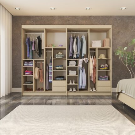 Yilwood Sürgülü Gardırop Dört kapaklı 320/210CM (KOTON VİZON) - Görsel 3