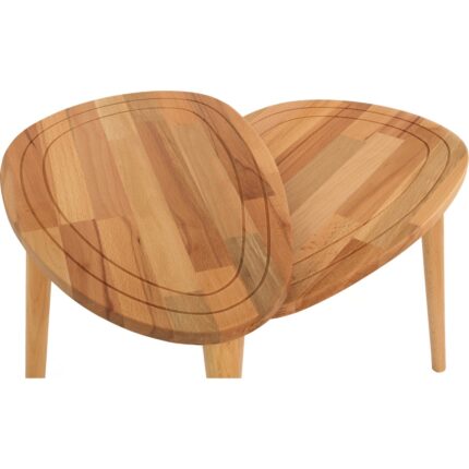 Faw Decor Sweet Masif Doğal Ahşap Orta Sehpa ve 2'li/3'lü Zigon Sehpa Set, Modern Masif Yan ve Orta Sehpa - Görsel 2