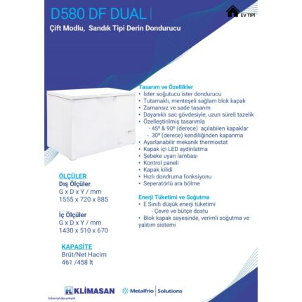 Şenocak D-580 Dual 500 Litre Soğutucu ve Dondurucu - Görsel 2