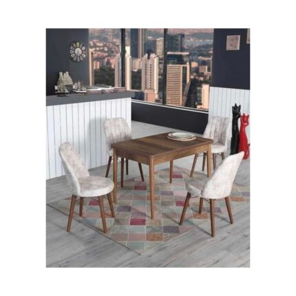 Yonga concept Mutfak Masası Takımı Sabit (4 Sandalyeli)