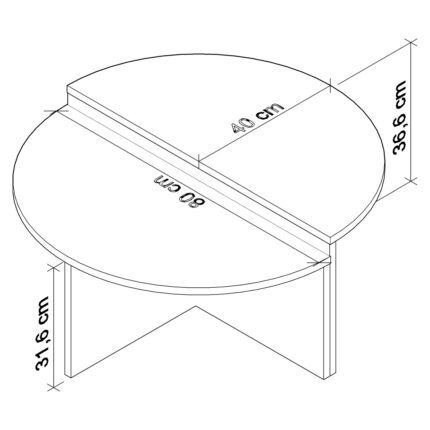 Cool Home Venüs Oval Orta Sehpa Traverten (Mermer Desen) - Görsel 3