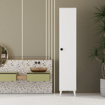 İmbaş Tek Kapaklı 5 Raflı Çok Amaçlı Banyo Mutfak Kiler Dolabı - Görsel 3