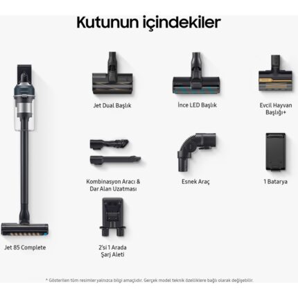 Samsung VS20C8524TB/TR Jet 85 Şarjlı Dikey Süpürge, 210W Emiş Gücü, Dijital Invertör Motor - Görsel 3