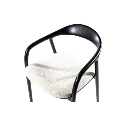 Gazzini Furniture Zodiac Beyaz Teddy Exclusive Siyah Yılan Ahşap Sandalye - Görsel 4