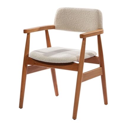 Gazzini Furniture Rio Teddy Krem Natural Ahşap Sandalye