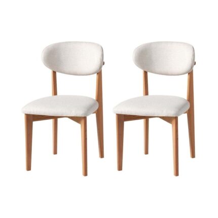 Gazzini Furniture Polo Beyaz Teddy Natural Ahşap Bohem Sandalye - Görsel 4