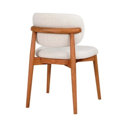 Gazzini Furniture Polo Beyaz Teddy Natural Ahşap Bohem Sandalye - Görsel 5