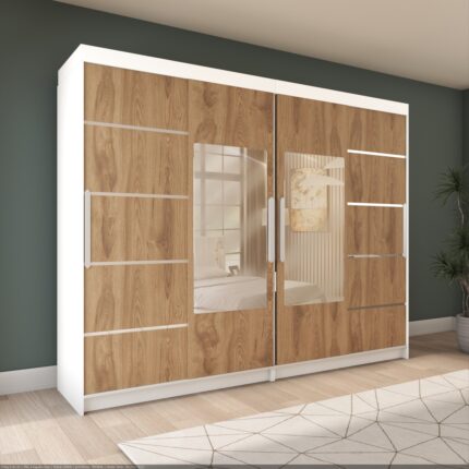 Yilwood Sürgülü Gardırop Dört Kapaklı 360/210 cm Parlak Beyaz + Ud