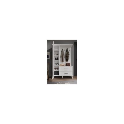 Afilli Oslo Aynalı Portmanto Vestiyer %100 MDF Klasik Tasarım 5 Raflı 110x181x36 cm Ölçülerinde - Görsel 4