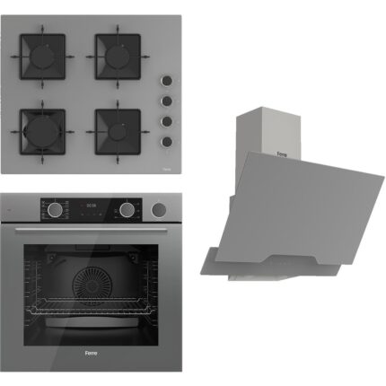 Ferre Steamart Ss Serisi Gri Set (SS208 + XE64CPR +D065 ) - Kare Emaye Izgara